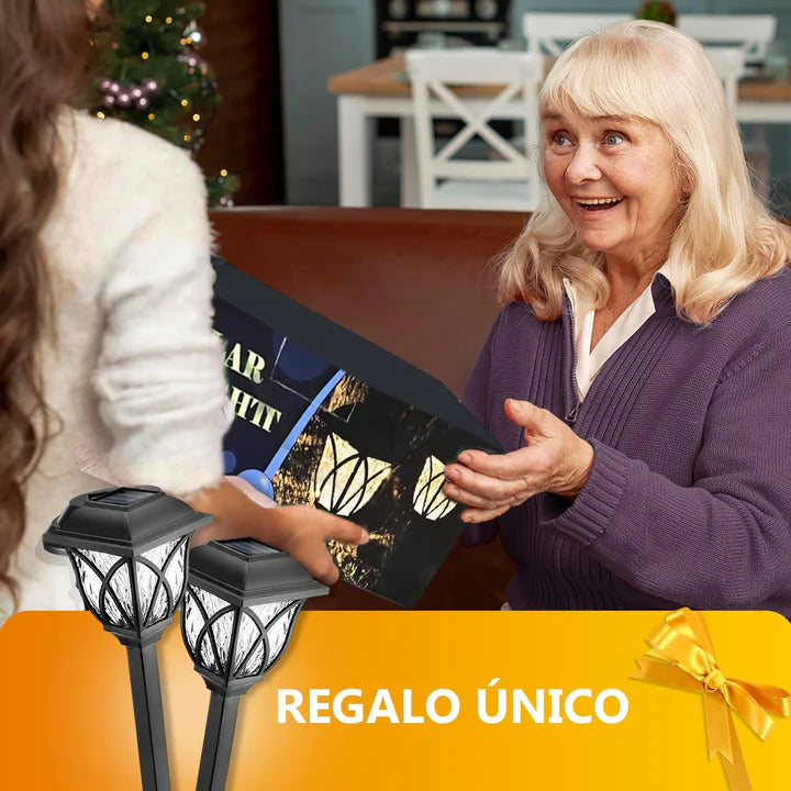faros solares para jardín 44 Cm LUZ AMARILLA