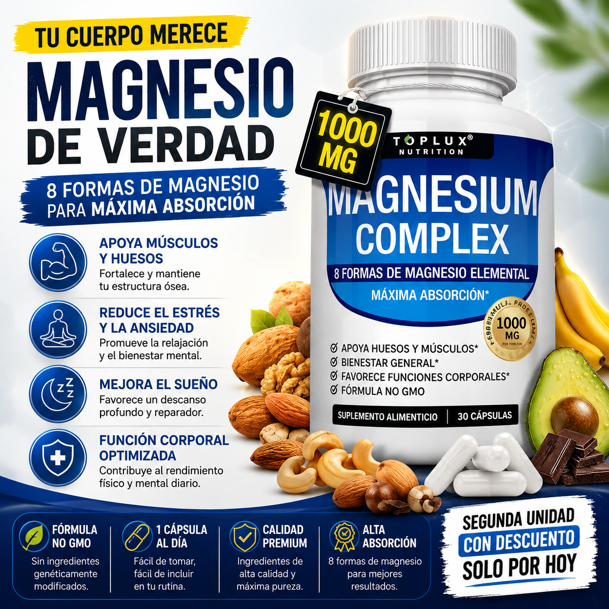 Magnesium Complex 1000 Mg 30 Capsulas