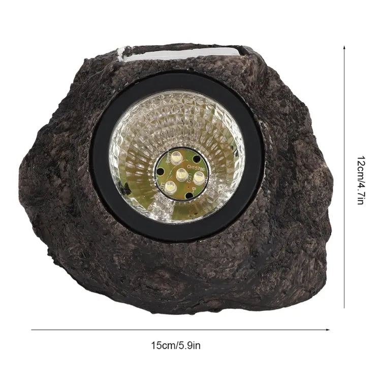 Luz Solar Con Forma de Roca Luz Amarilla