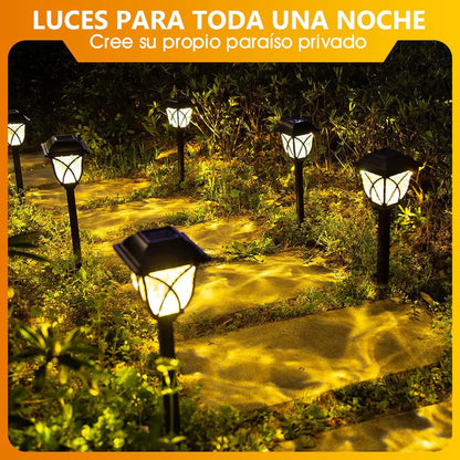 faros solares para jardín 44 Cm LUZ AMARILLA