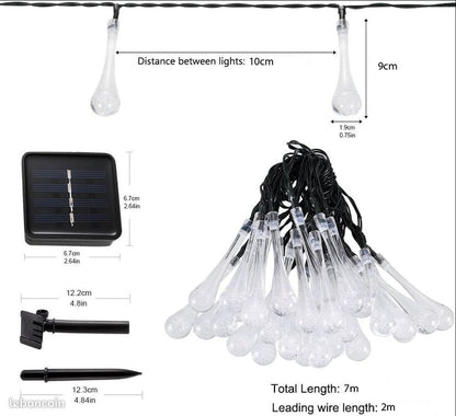 Guirnalda Gotas Solares 5 Metros Lineal MULTICOLOR