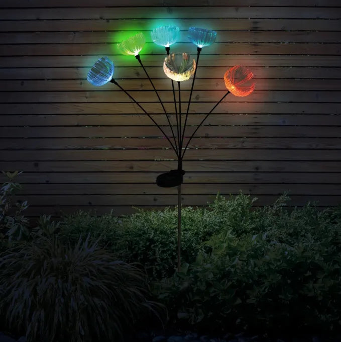 Estaca Solar Flor Medusa RGB 75 Cm
