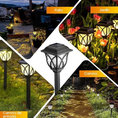 faros solares para jardín 44 Cm LUZ AMARILLA