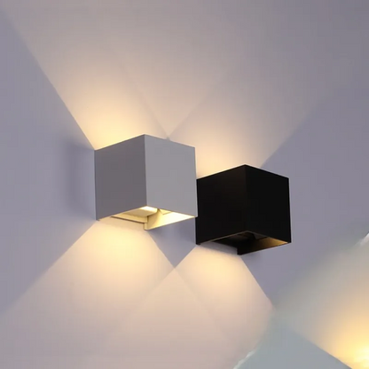 Aplique De Pared Cubo Bidireccional Recargable Luz Amarilla