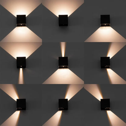 Aplique De Pared Cubo Bidireccional Recargable Luz Amarilla