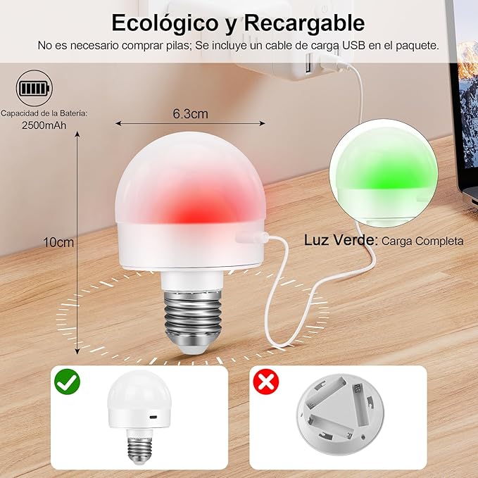 Foco Led Recargable 10 Watts