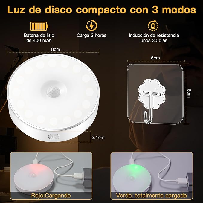 Luz Sensor de Movimiento Recargable