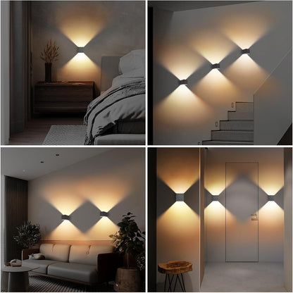 Aplique De Pared Cubo Bidireccional Recargable Luz Amarilla