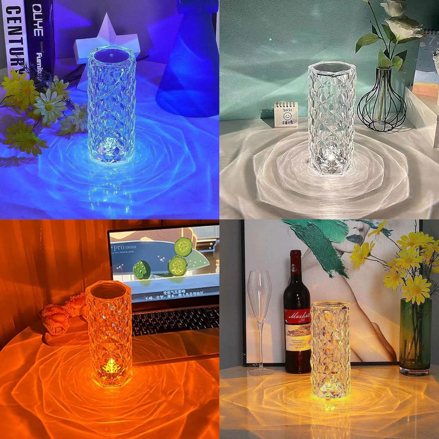 Lampara Efecto Cristal MULTICOLOR