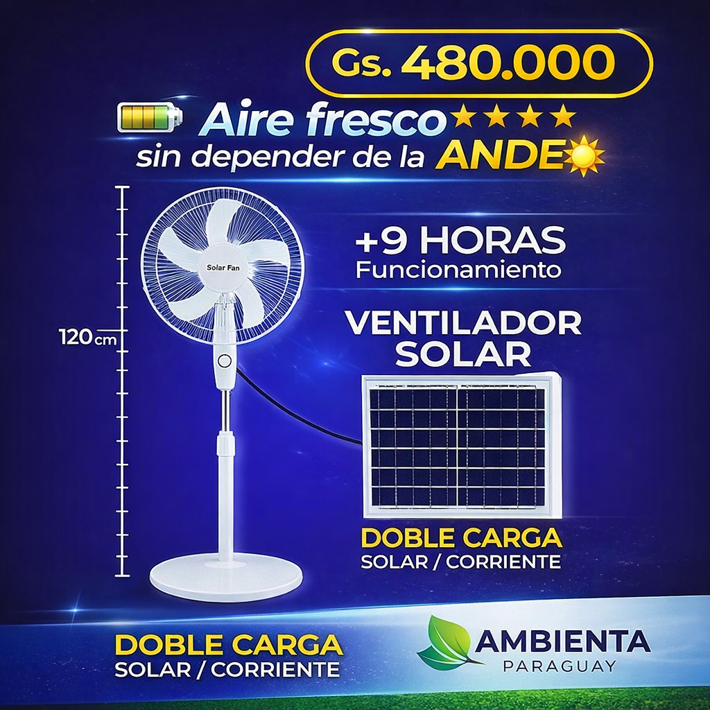 Ventilador Recargable Solar