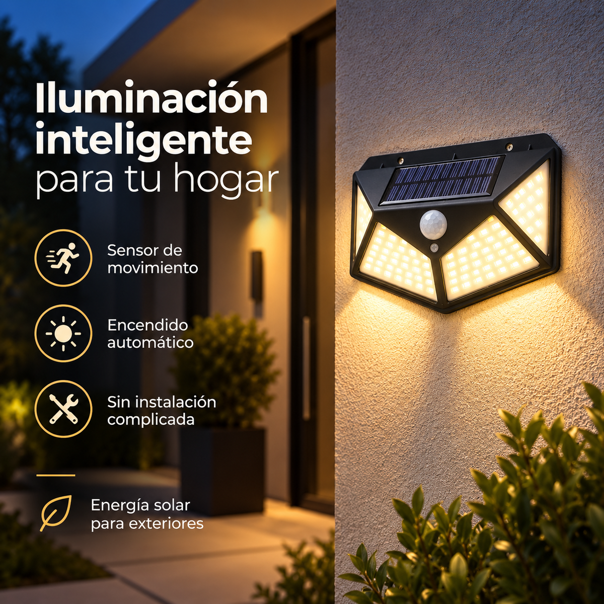 Aplique Solar a Sensor