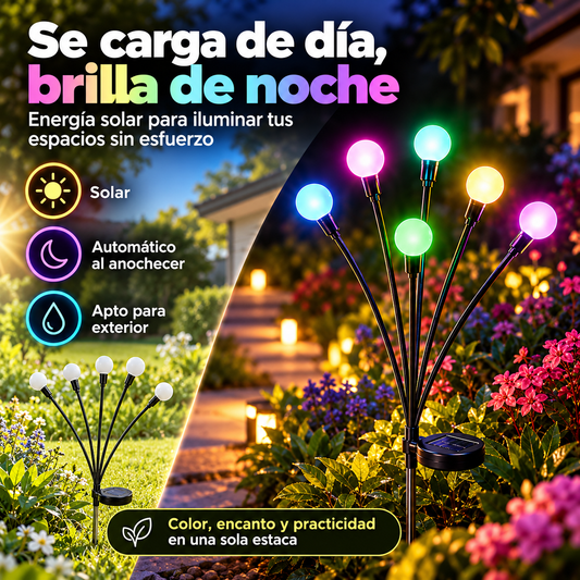 Estaca Luciernaga Solar Multicolor