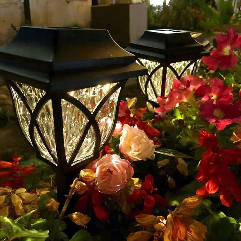faros solares para jardín 44 Cm LUZ AMARILLA