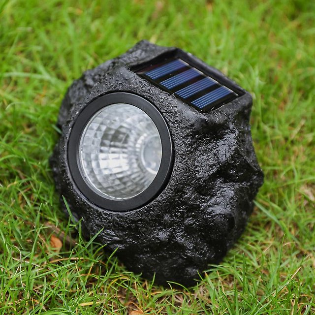 Luz Solar Con Forma de Roca Luz Amarilla