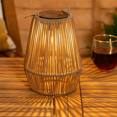 Lámpara Colgante Solar Bali de Mimbre Decorativo 31 Cm