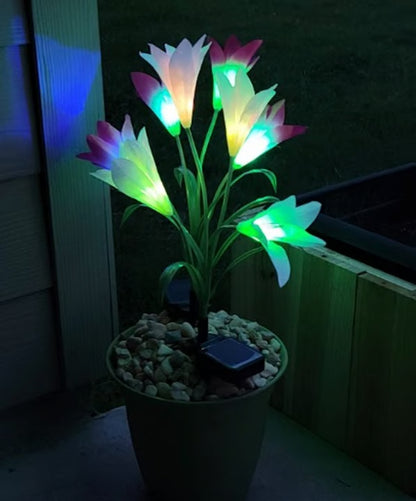 Estaca Flor Solar ( 3 flores, 1 estaca )