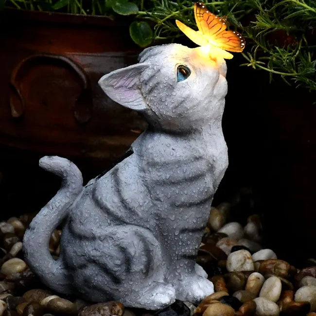 Gato Solar Para Jardin