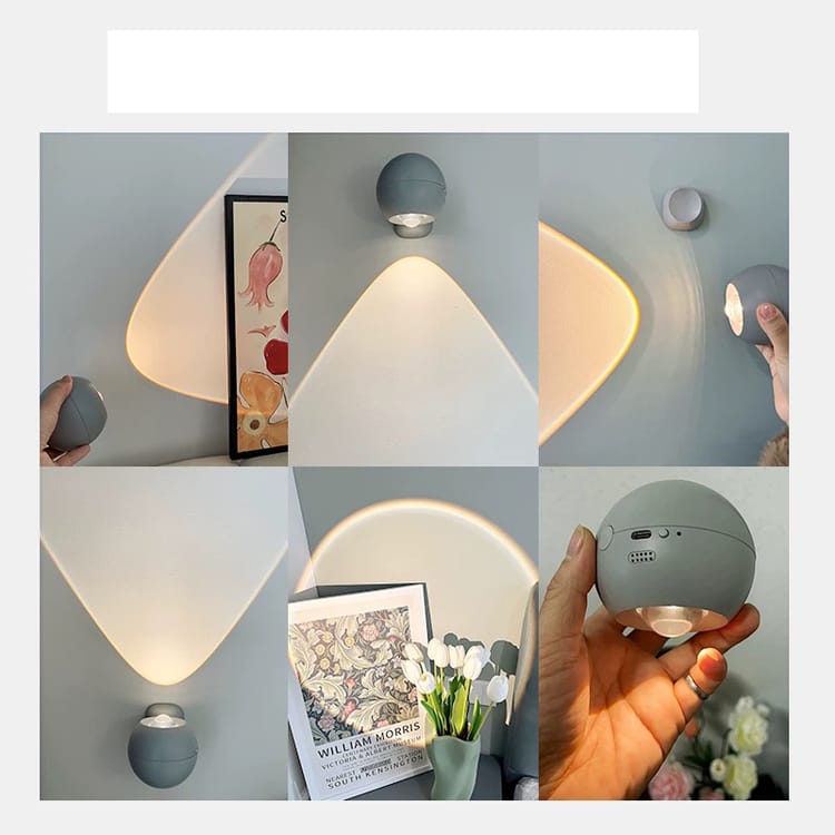 Lampara Esfera Margnetica Recargable Luz Amarilla