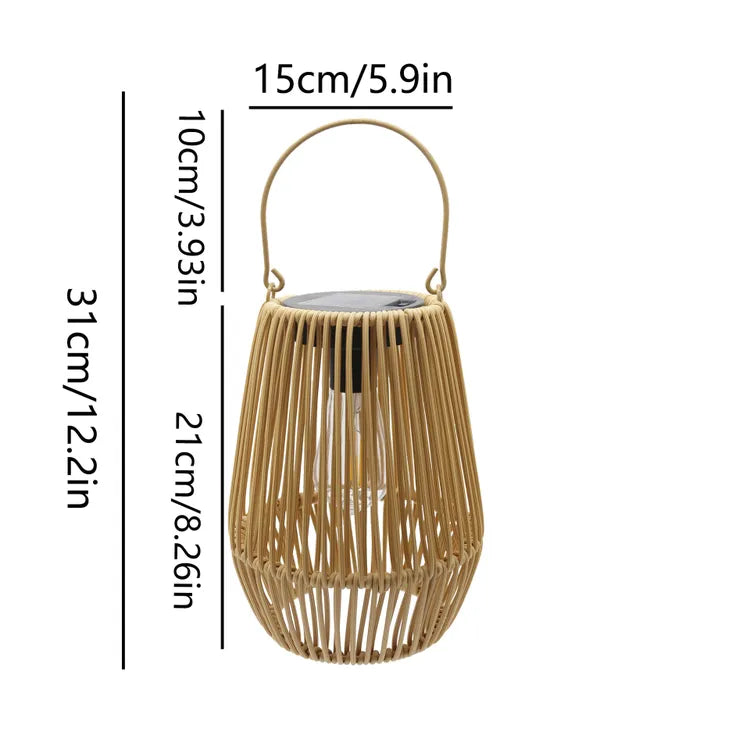 Lámpara Colgante Solar Bali de Mimbre Decorativo 31 Cm