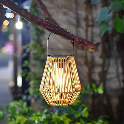 Lámpara Colgante Solar Bali de Mimbre Decorativo 31 Cm