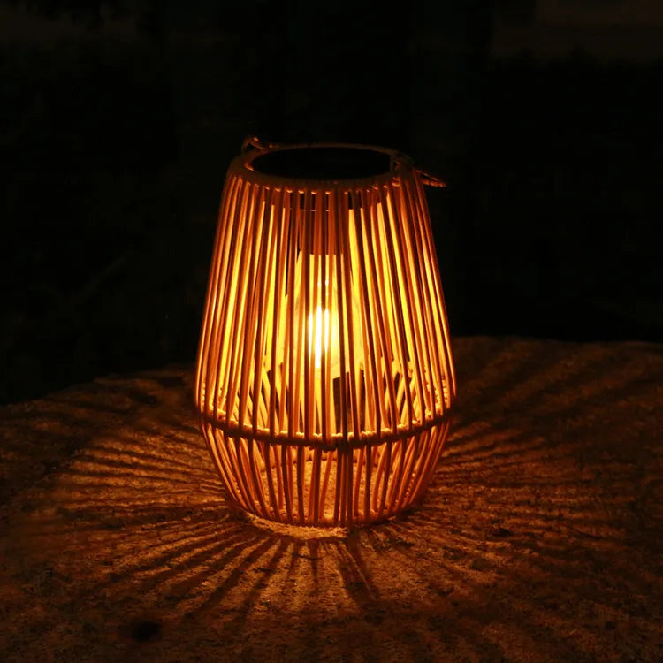 Lámpara Colgante Solar Bali de Mimbre Decorativo 31 Cm