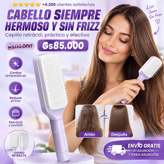 Cepillo para el Cabello Retráctil y Auto Limpiante